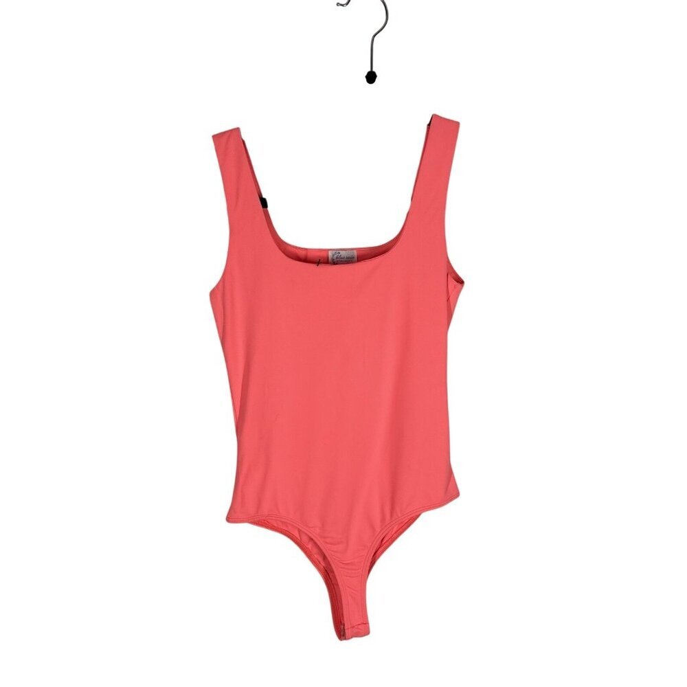 Blue Rain Francesca’s Women XS Neon Coral Sleeveless Square Neck Bodysuit NWT
